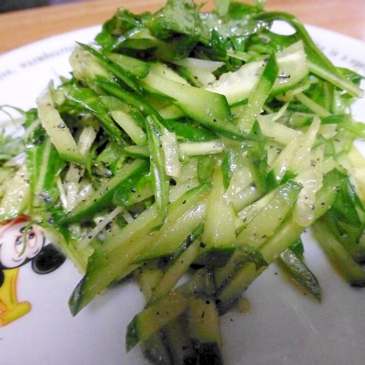 水菜ときゅうりの和風サラダ